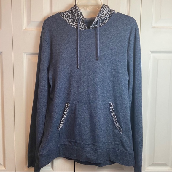 Pacsun Blue Aztec Tribal Pull Over Hoodie Mens Med - Picture 3 of 7